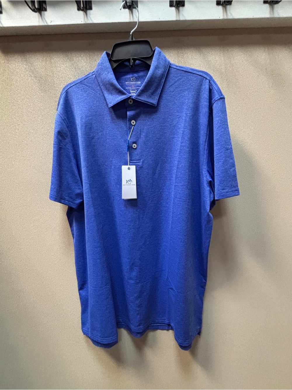 Southern Tide Men's XL Breezze Performance Polo Shirt in 3316 Hther Dzzling Blue